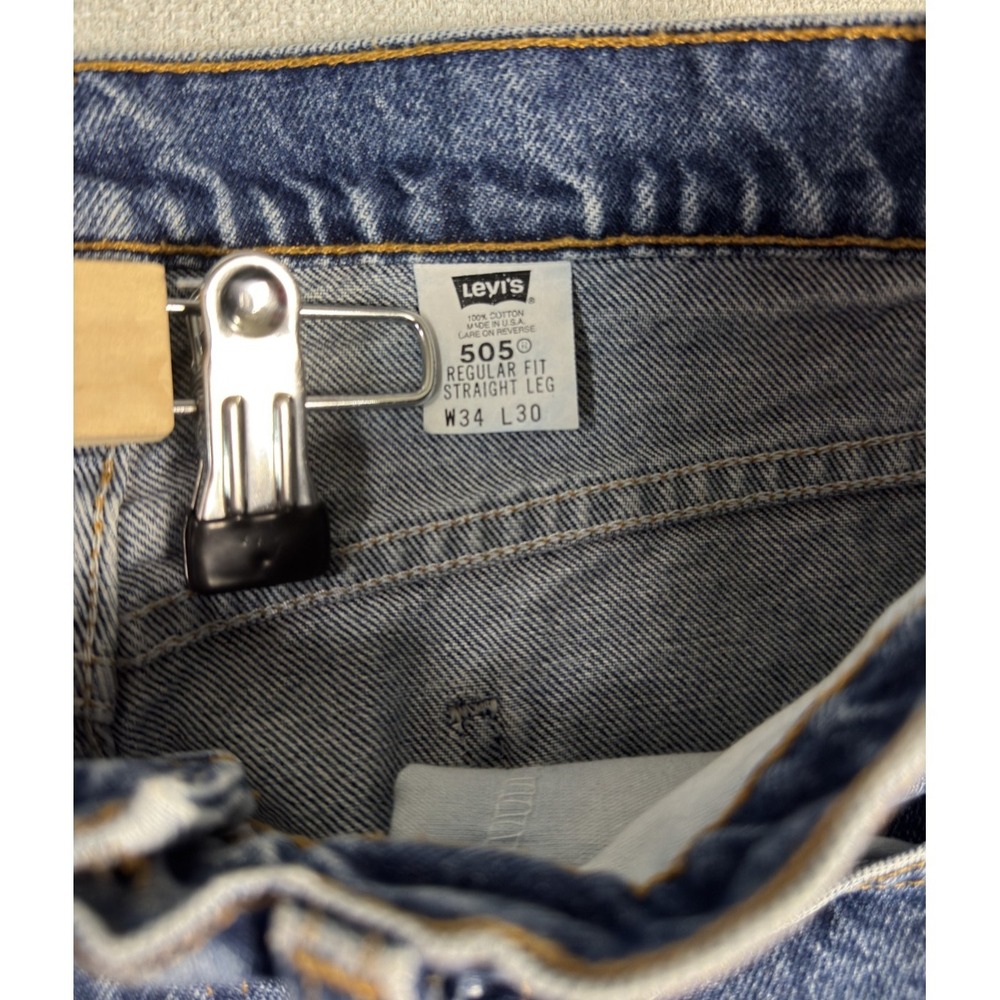 Vintage 90s Levis 505 Orange Tab Jeans Mens 34x30 (Fits 33x26.5) USA Made Faded - Picture 9 of 16